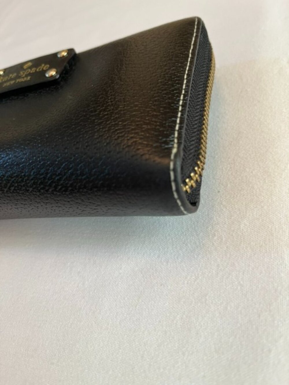 KATE SPADE | Neda Wellesley Black Pebbled Leather Zip Around Clutch Wallet-EUC - Picture 6 of 13